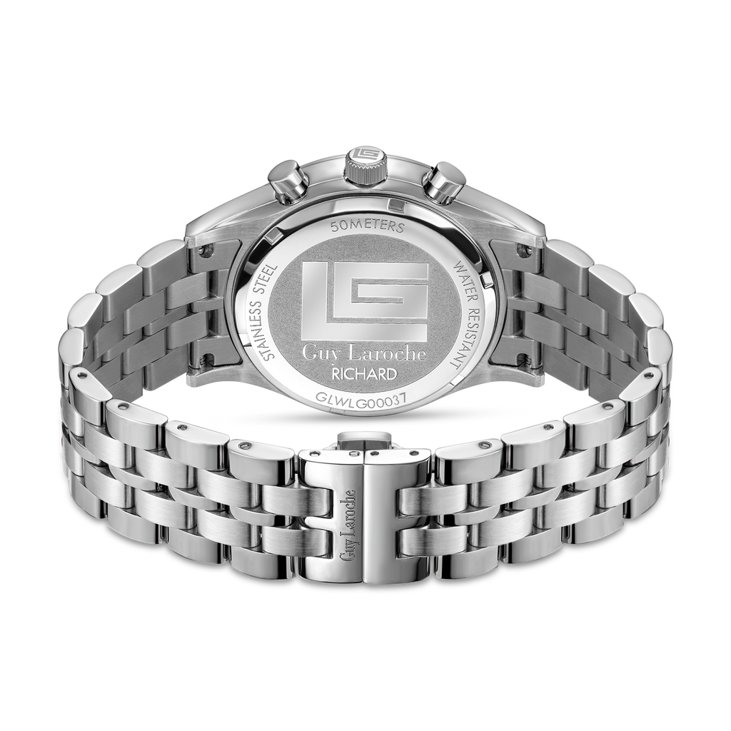 Guy Laroche Silver Embossed Dial Watch
