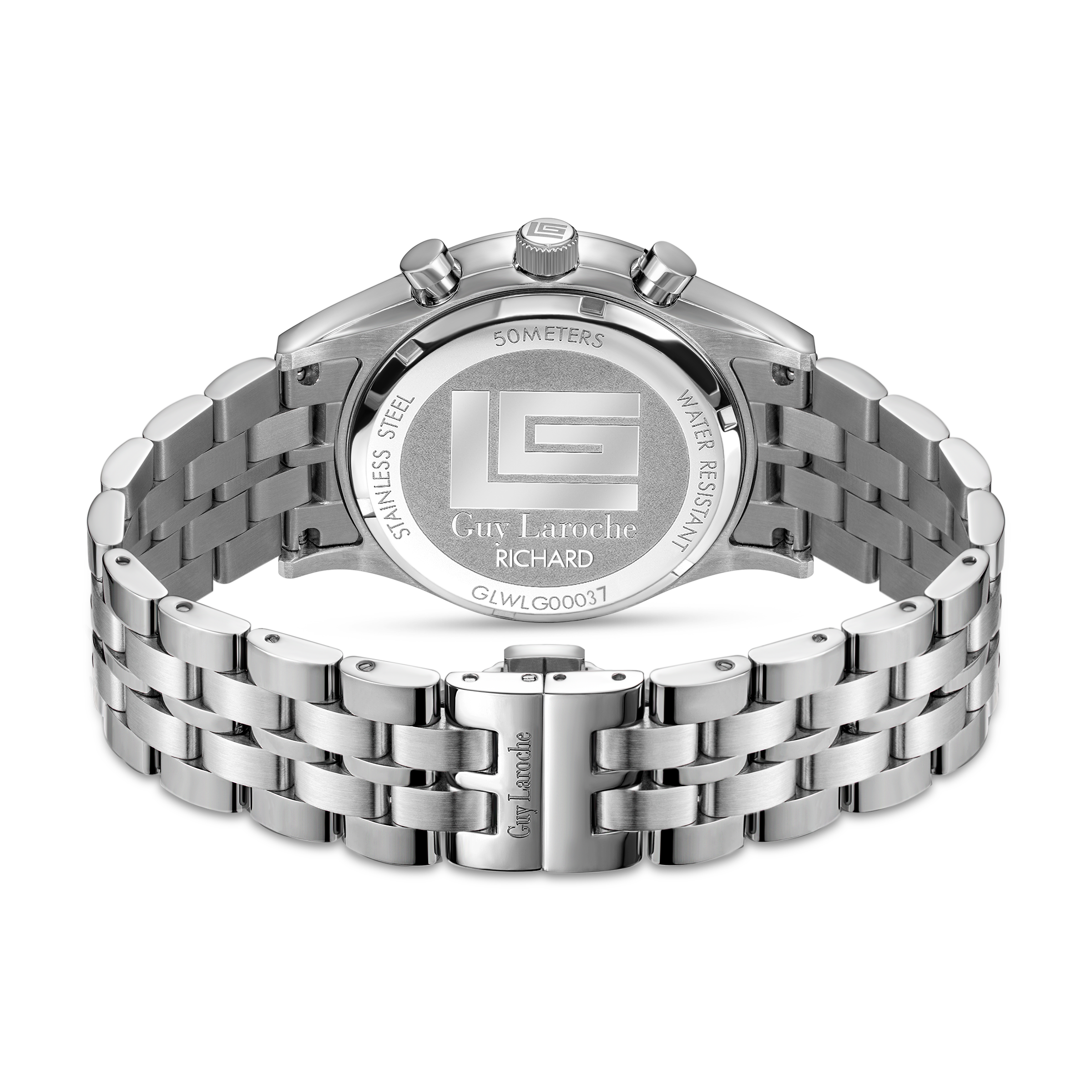 Guy Laroche Silver Embossed Dial Watch