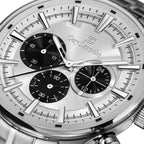 Guy Laroche Men's Silver Chronograph Watch Stainless Steel Bracelet