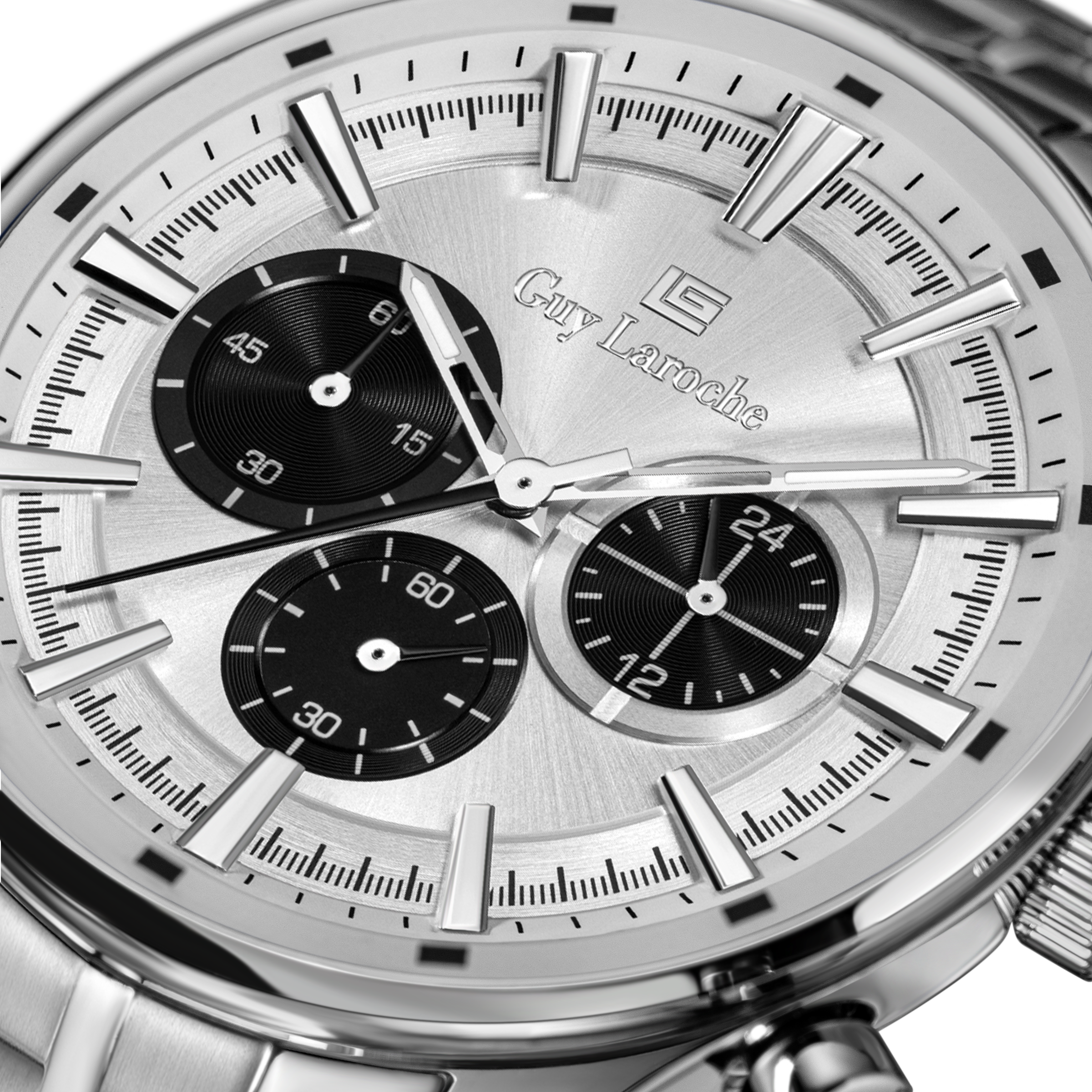 Guy Laroche Silver Embossed Dial Watch