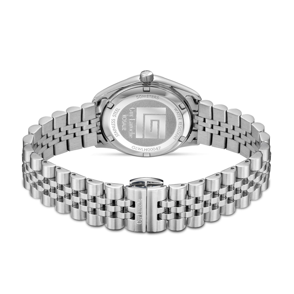 Guy Laroche Rosalie Men's Stainless Steel Watch with Green Dial & Fluted Bezel