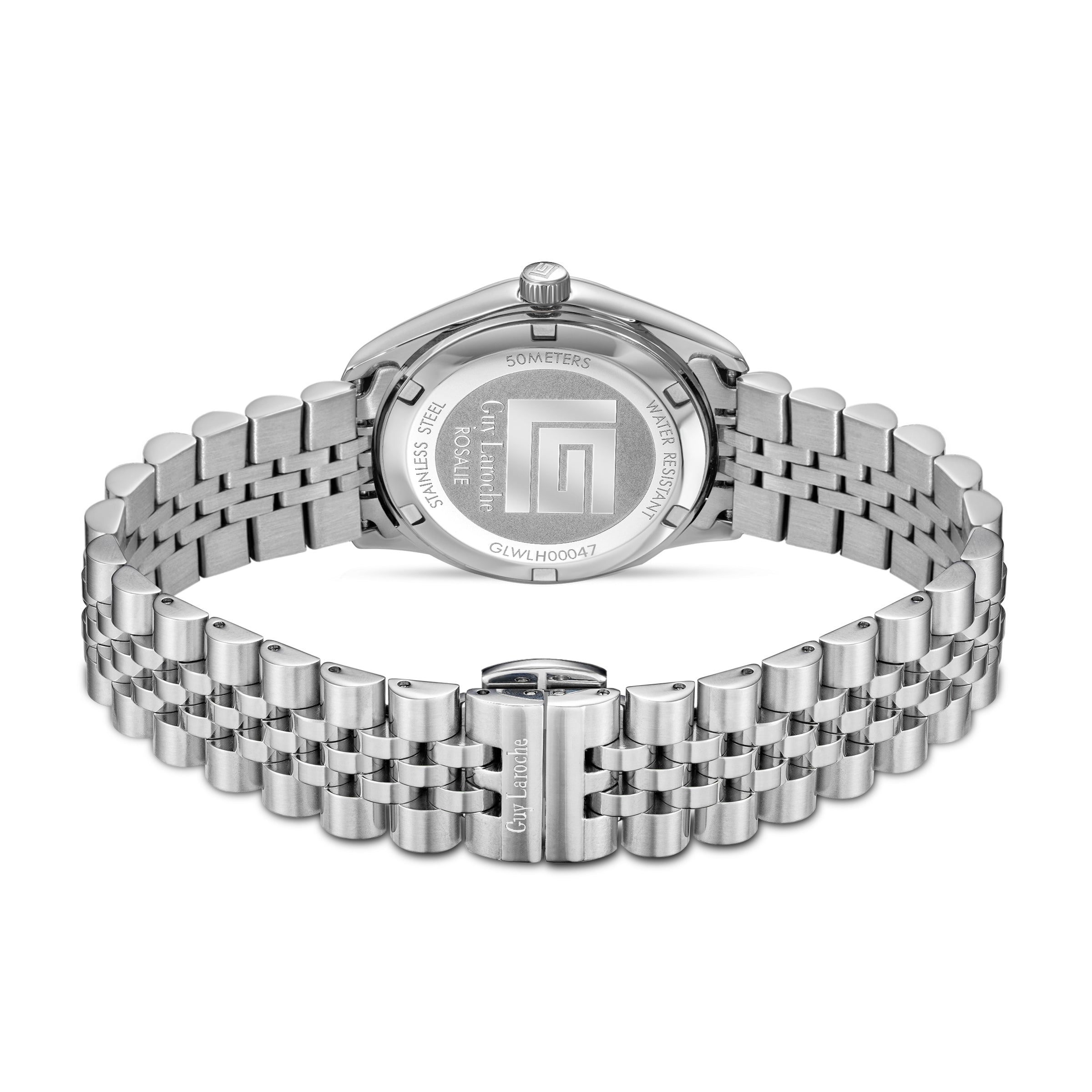 Guy Laroche Rosalie Men's Stainless Steel Watch with Green Dial & Fluted Bezel
