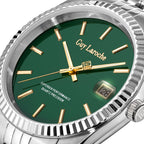 Guy Laroche Rosalie Men's Stainless Steel Watch with Green Dial & Fluted Bezel