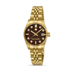 Guy Laroche - Brown Mop Stone Dial Gold Plated Bracelet Women's Watch