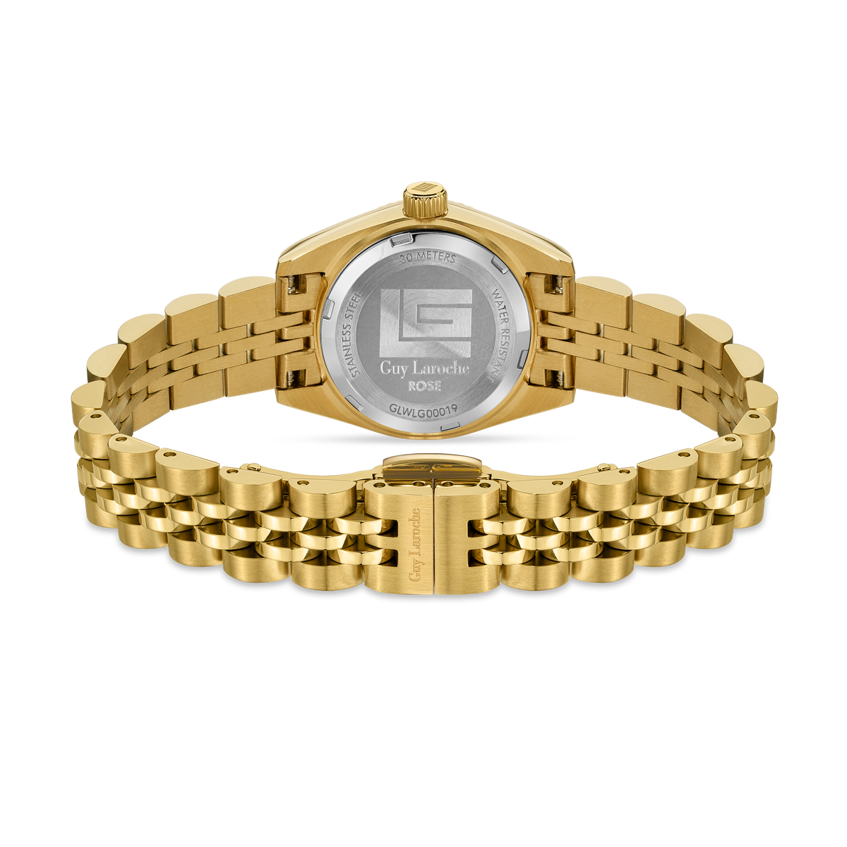 Guy Laroche - Brown Mop Stone Dial Gold Plated Bracelet Women's Watch Guy Laroche - Brown Mop Stone Dial Gold Plated Bracelet Women's Watch
