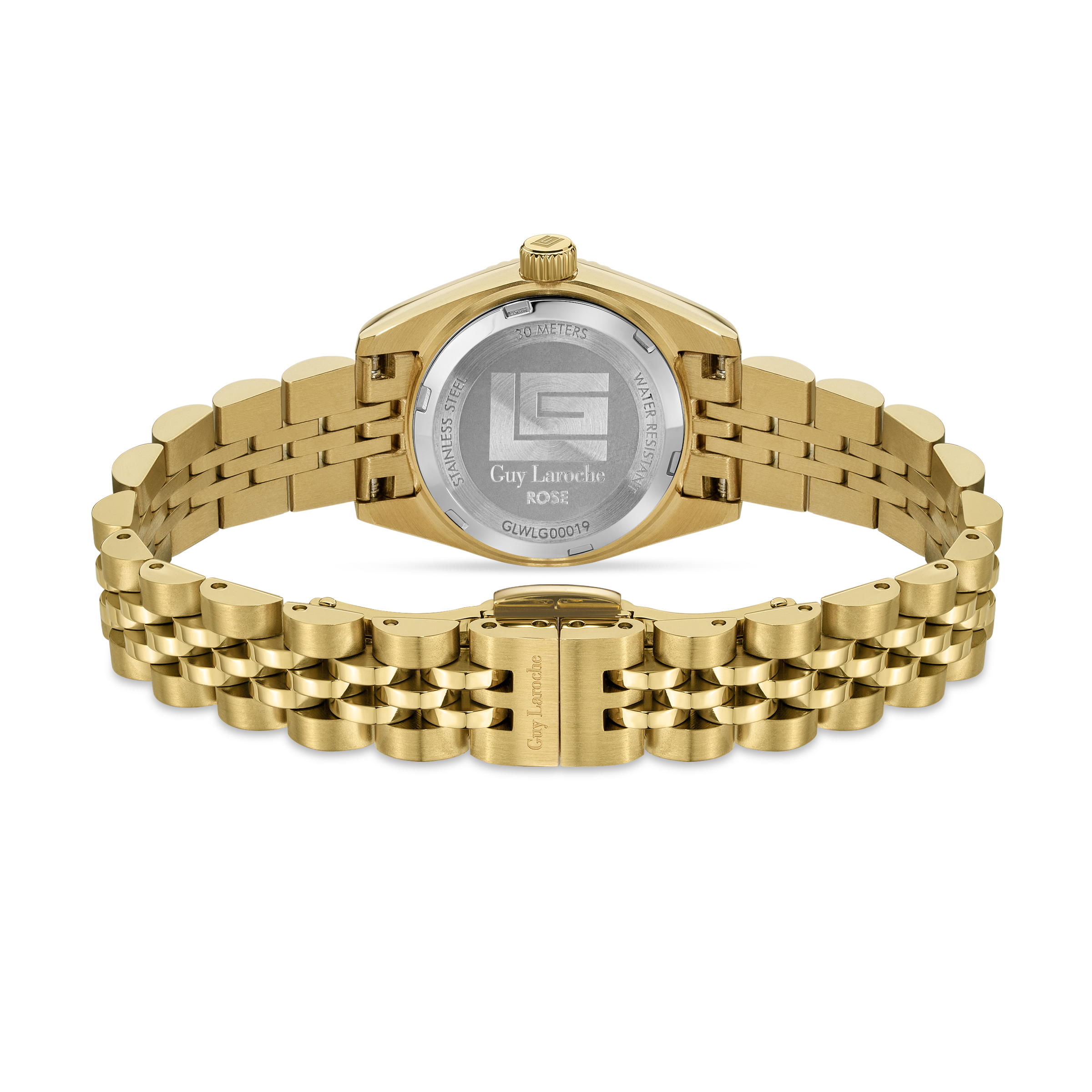 Guy Laroche - Brown Mop Stone Dial Gold Plated Bracelet Women's Watch