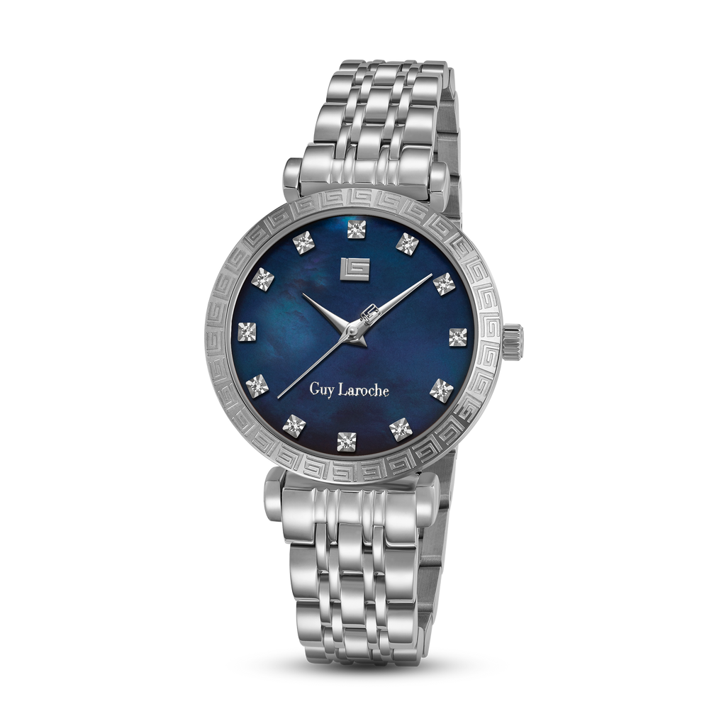 Guy Laroche - Blue Mop Stone Dial Women's Watch with Stainless Steel Bracelet