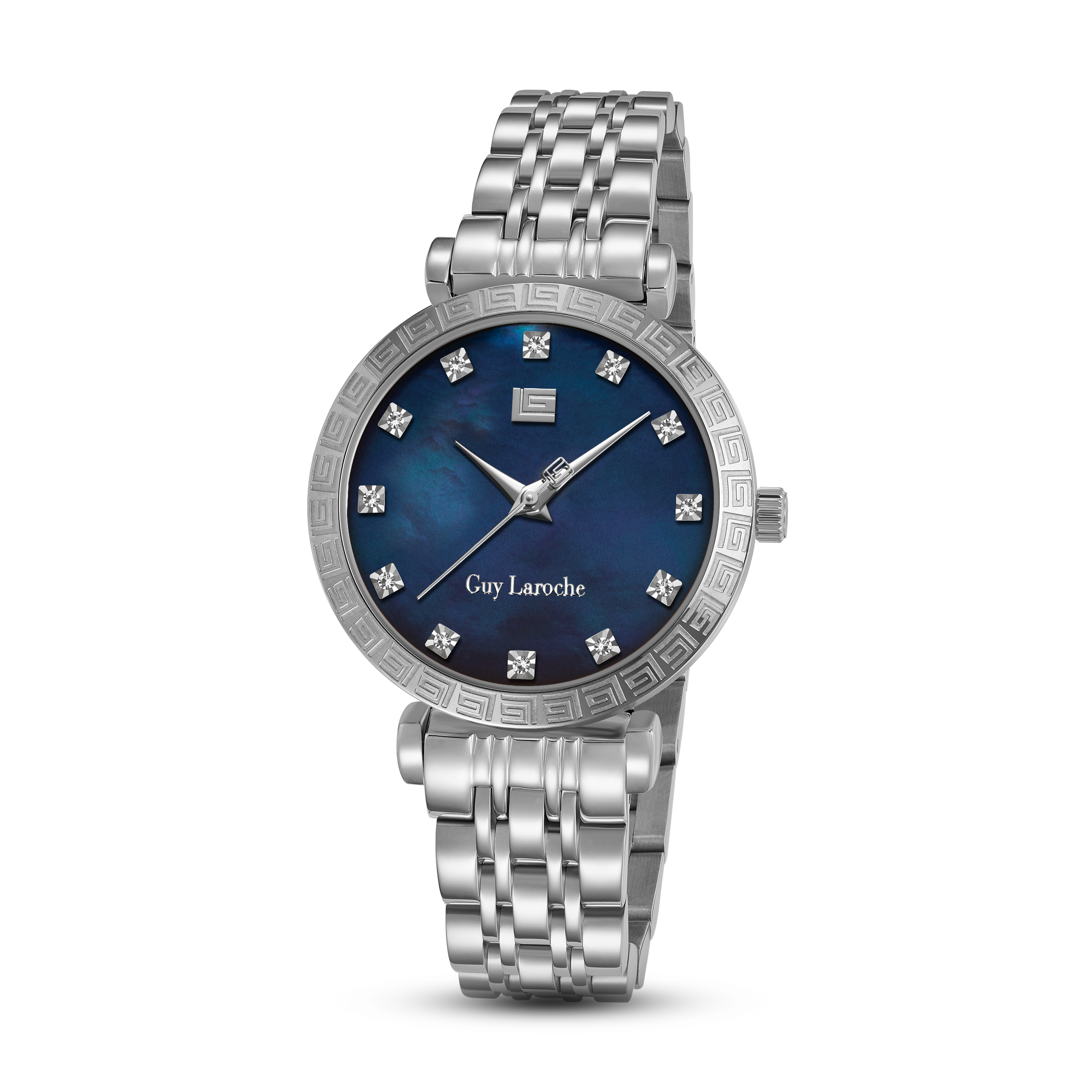 Guy Laroche - Blue Mop Stone Dial Women's Watch with Stainless Steel Bracelet