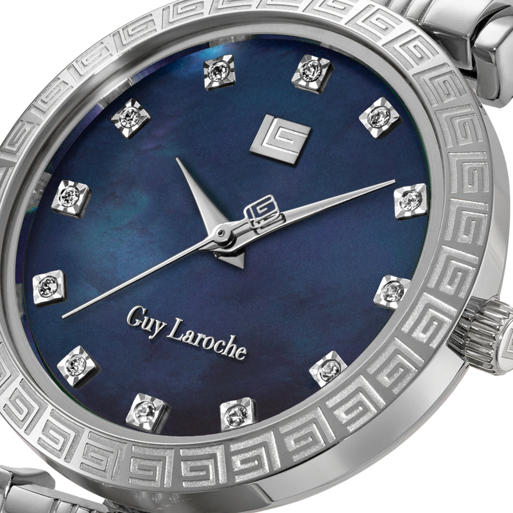 Guy Laroche - Blue Mop Stone Dial Women's Watch with Stainless Steel Bracelet