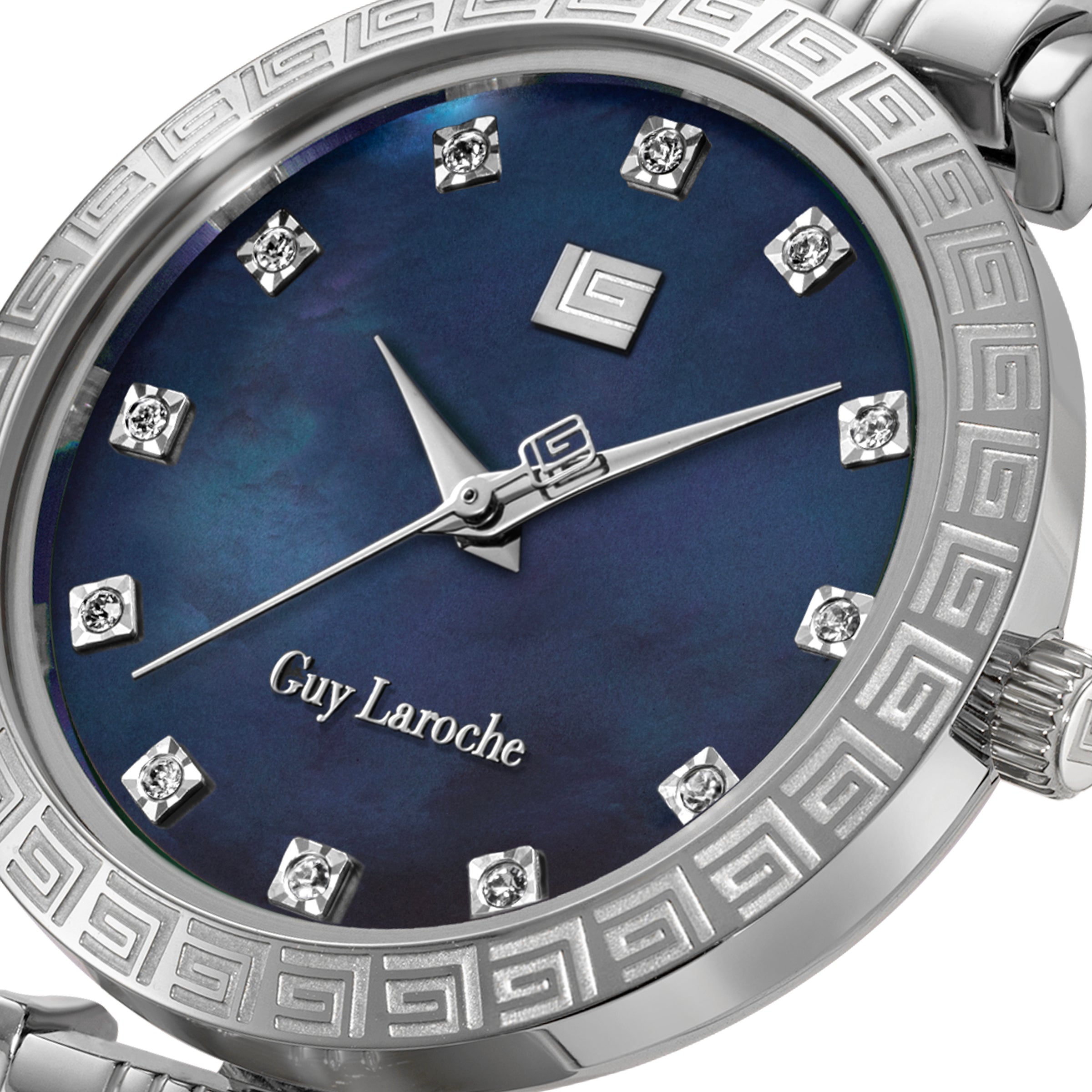 Guy Laroche - Blue Mop Stone Dial Women's Watch with Stainless Steel Bracelet