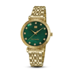 Guy Laroche - Green Mop Stone Dial Gold Plated Women's Watch