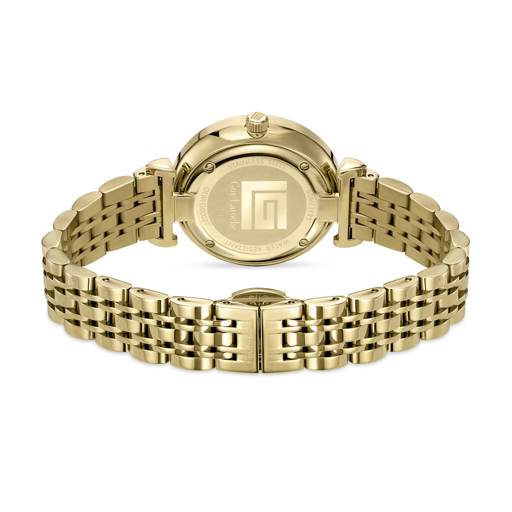 Guy Laroche - Green Mop Stone Dial Gold Plated Women's Watch