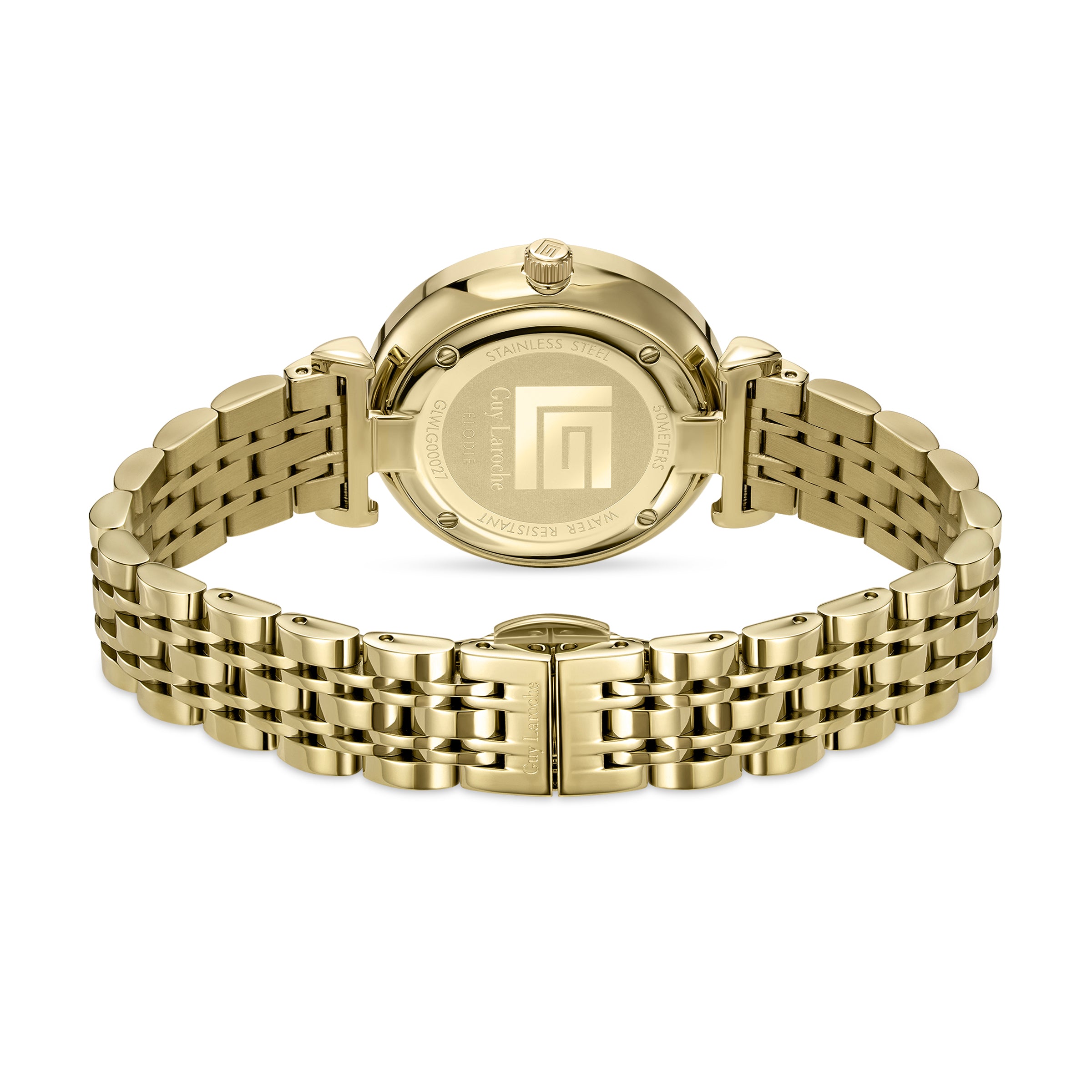 Guy Laroche - Green Mop Stone Dial Gold Plated Women's Watch