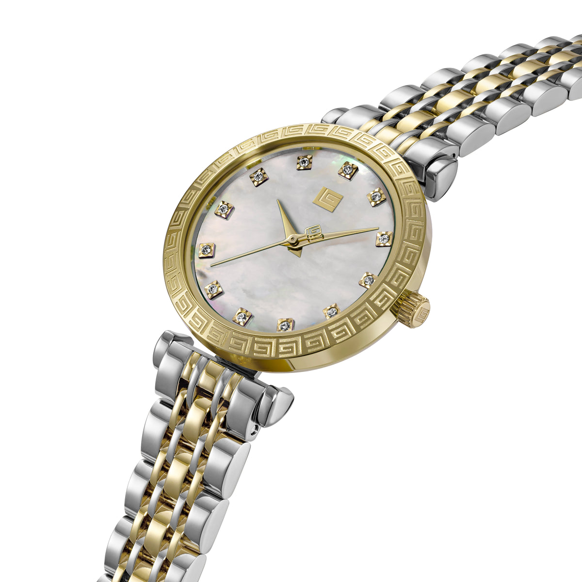 Guy Laroche - White Stone Dial Stainless Steel & Gold Plated Women's Watch Guy Laroche - White Stone Dial Stainless Steel & Gold Plated Women's Watch