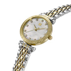 Guy Laroche - White Stone Dial Stainless Steel & Gold Plated Women's Watch