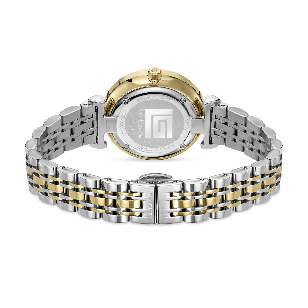 Guy Laroche - White Stone Dial Stainless Steel & Gold Plated Women's Watch Guy Laroche - White Stone Dial Stainless Steel & Gold Plated Women's Watch