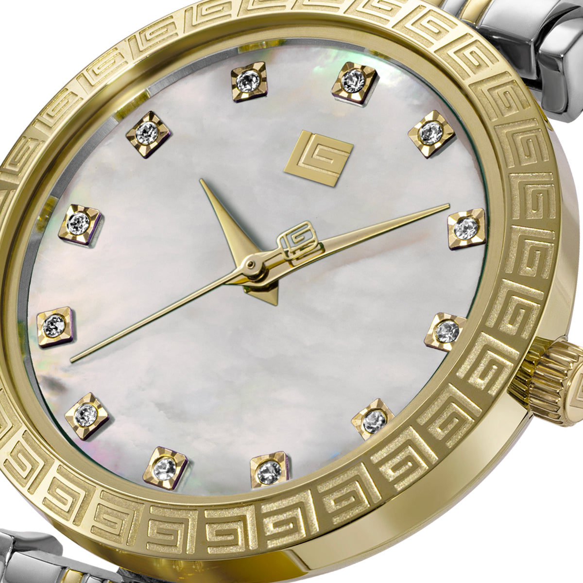 Guy Laroche - White Stone Dial Stainless Steel & Gold Plated Women's Watch Guy Laroche - White Stone Dial Stainless Steel & Gold Plated Women's Watch