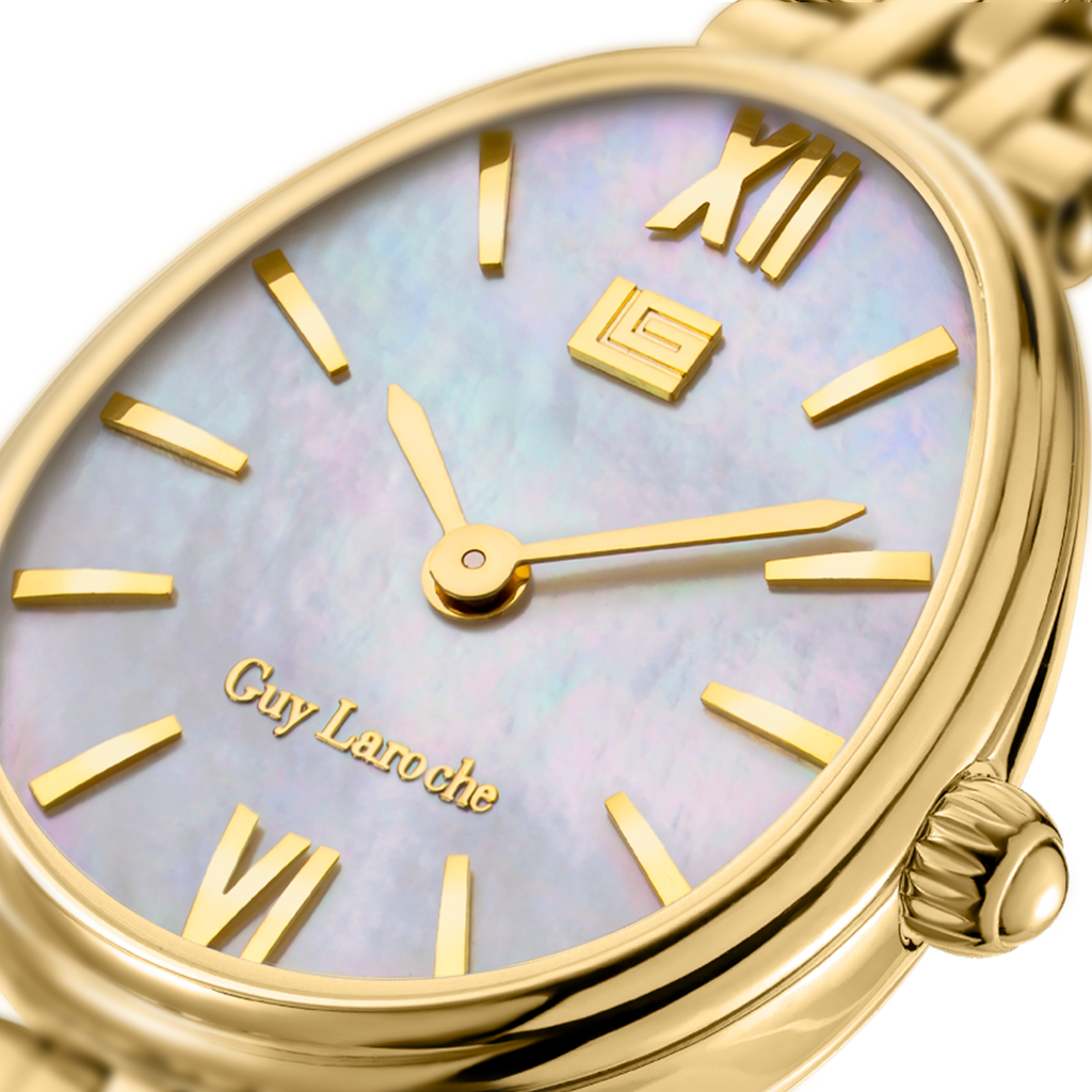 Guy Laroche GL LAU Gold-Plated White MOP Dial Women’s Watch