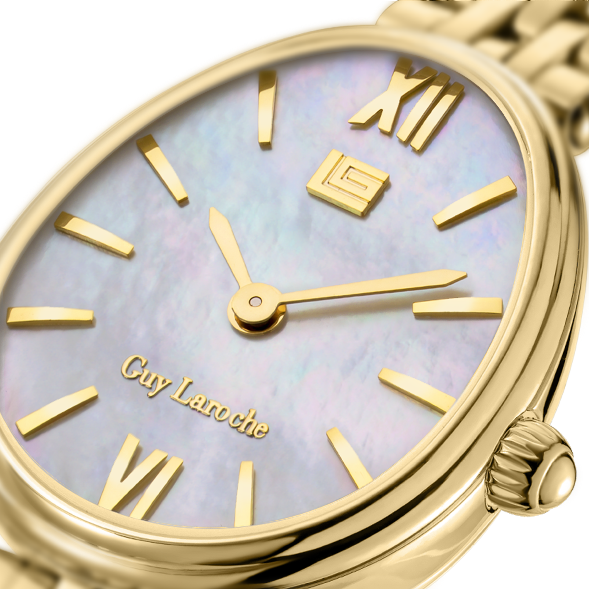 Guy Laroche GL LAU Gold-Plated White MOP Dial Women’s Watch