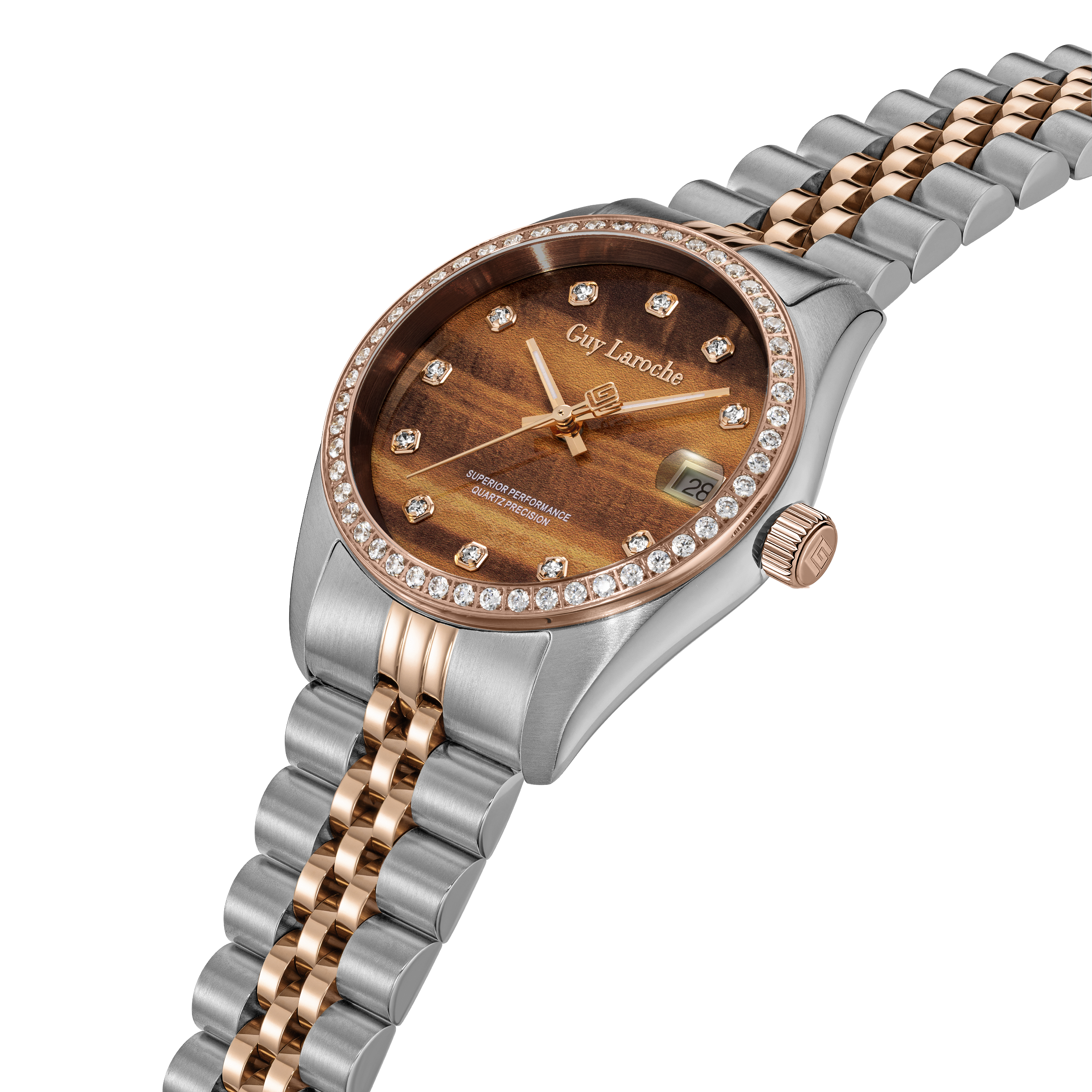 Guy Laroche GL ROS-L Two-Tone Tiger Eye Dial Women’s Watch