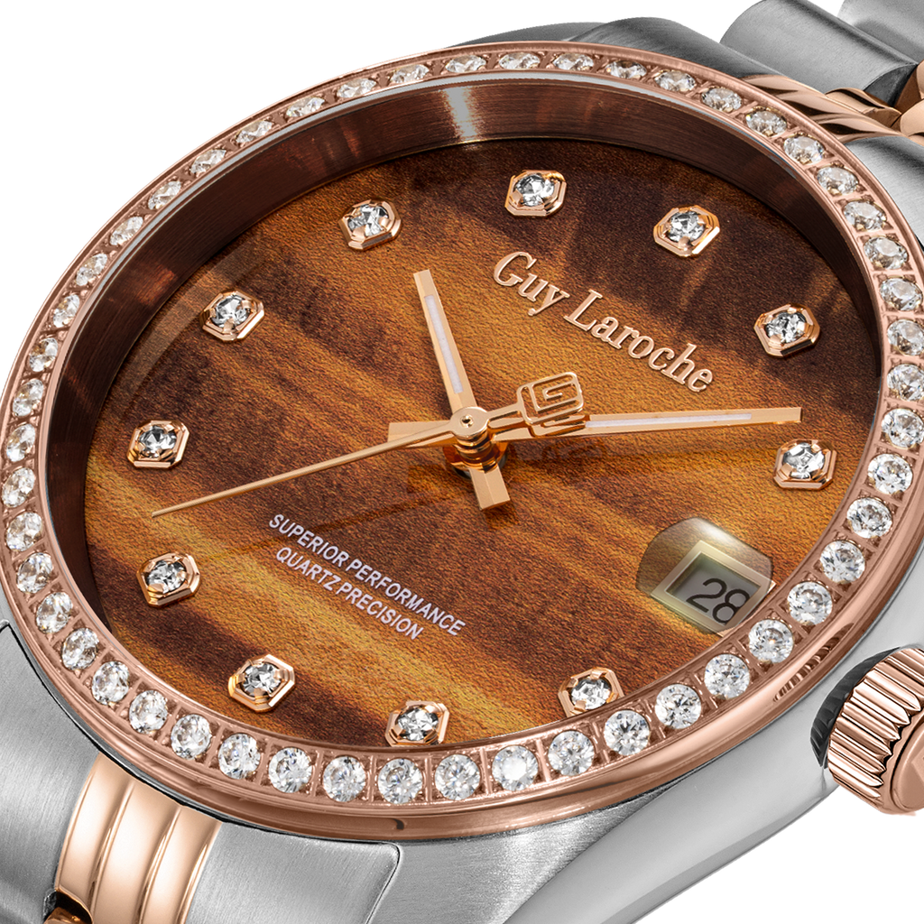 Guy Laroche GL ROS-L Two-Tone Tiger Eye Dial Women’s Watch