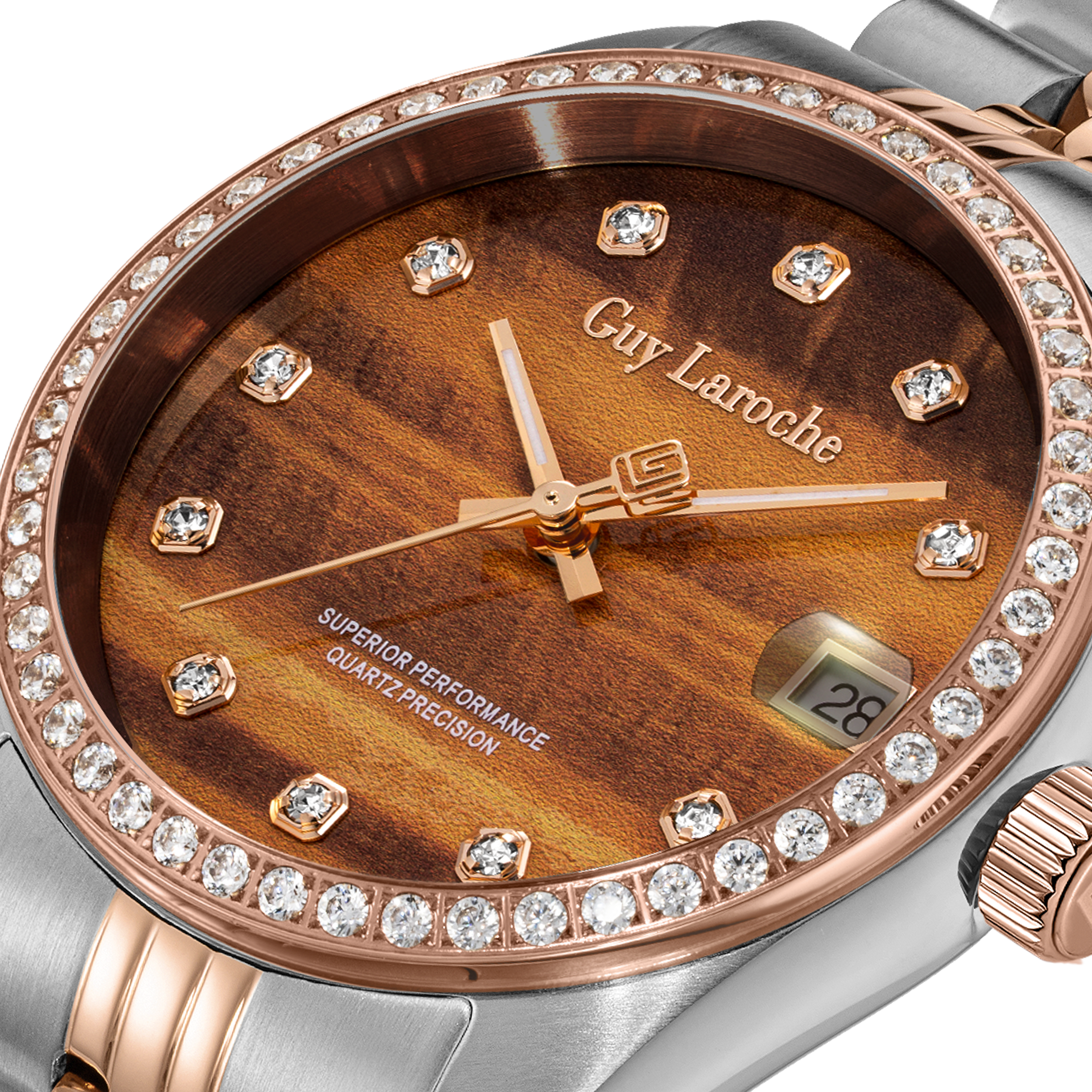 Guy Laroche GL ROS-L Two-Tone Tiger Eye Dial Women’s Watch