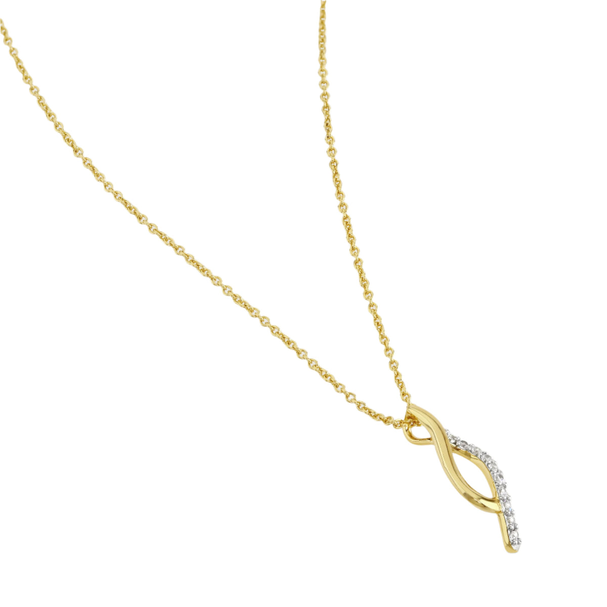 Buckley London Two-Tone Pave And Polished Tide Necklace Gold SS25