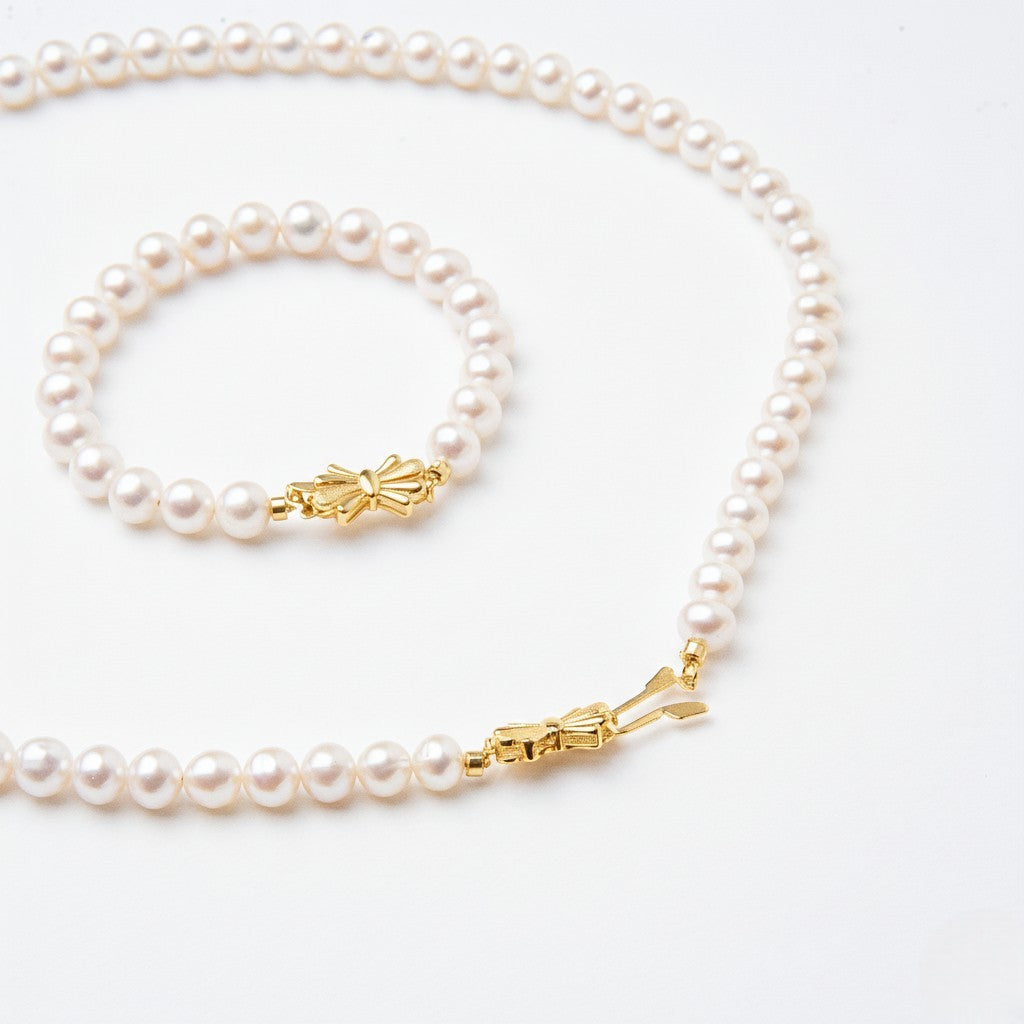 Bronzallure Cultured Fresh Water Pearl Ivory Necklace