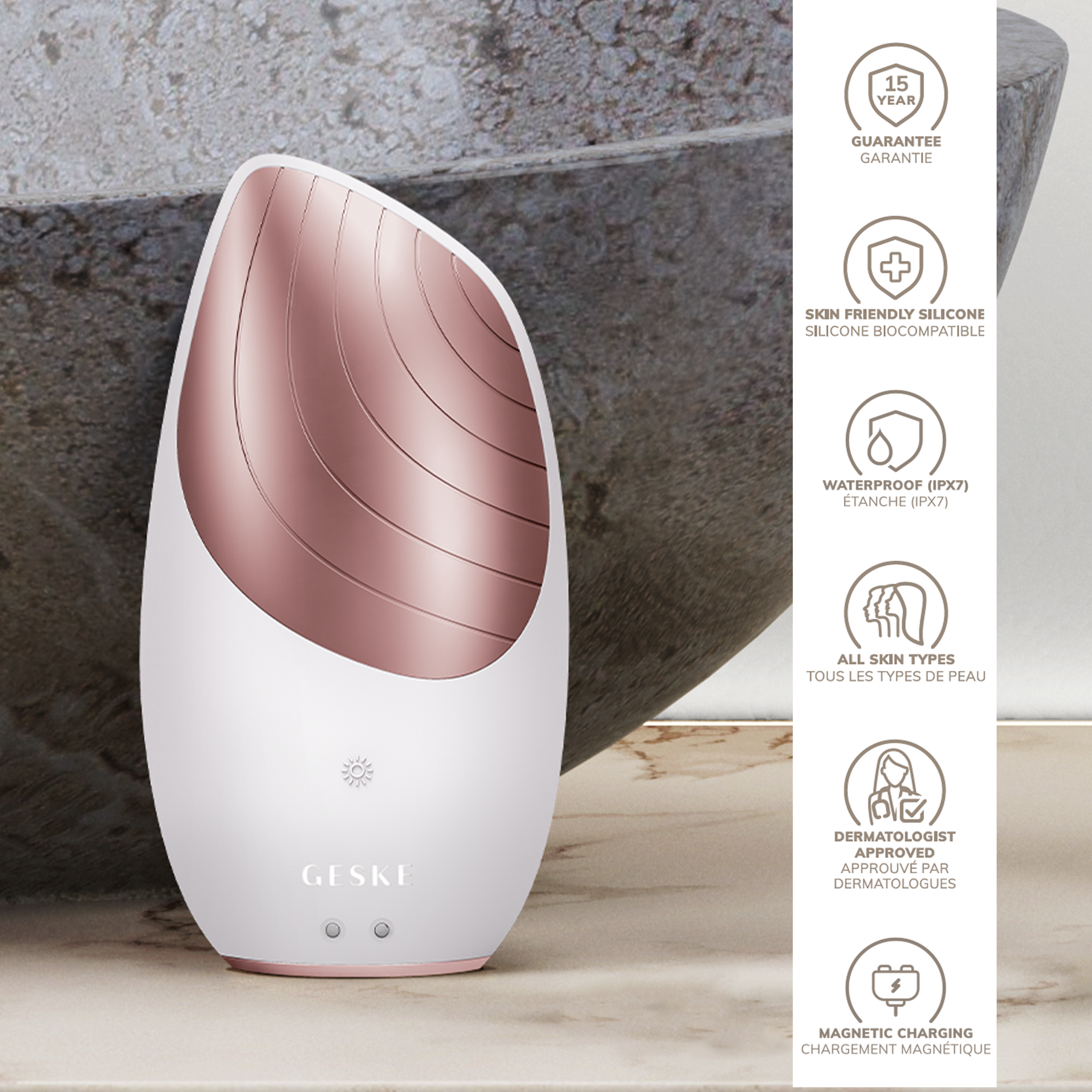 Geske Sonic Thermo Facial Brush 6 in 1 Starlight at Paris Gallery Qatar