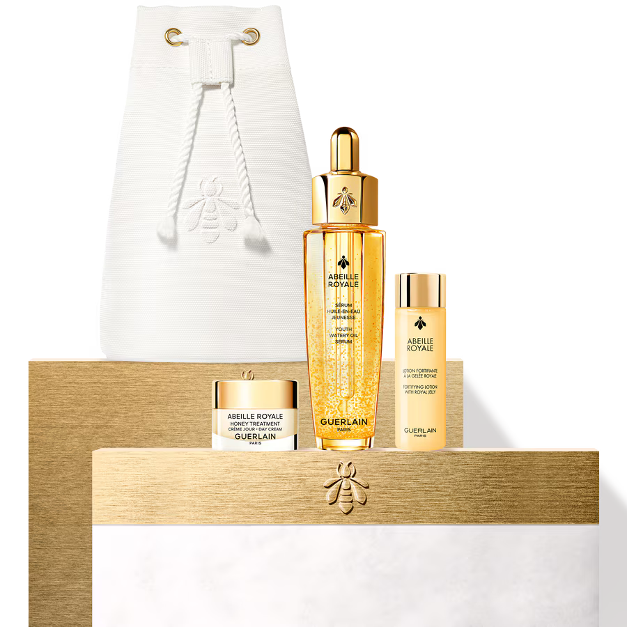 Guerlain Abeille Royale advanced youth repair skincare set serum cream lotion anti aging Shop the Latest Online Paris Gallery Qatar
