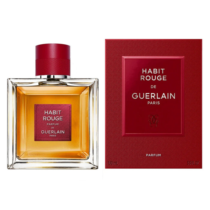 Guerlain Homme Habit Rouge Parfum 100ml intense masculine fragrance available at Paris Gallery Qatar