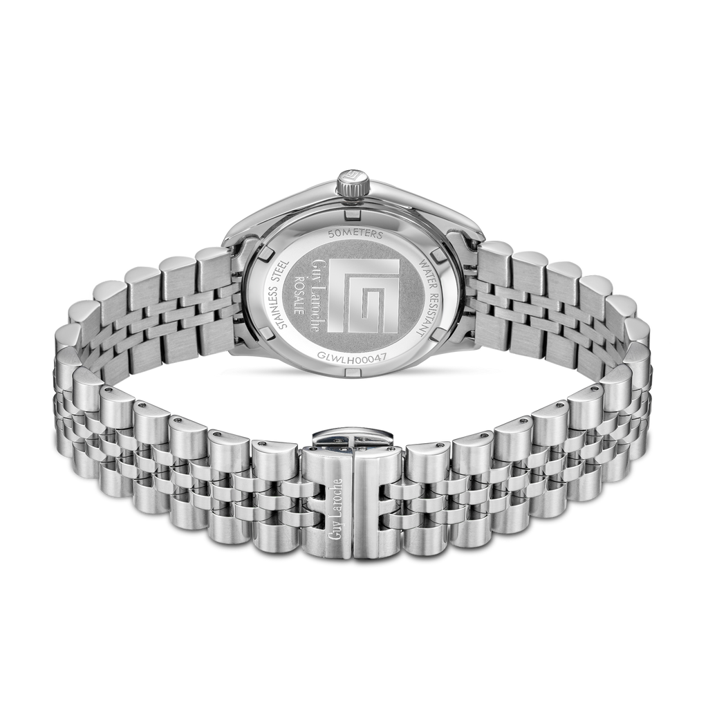 Guy Laroche ANT-G stainless steel watch white enamel dial fluted bezel men Paris Gallery Qatar