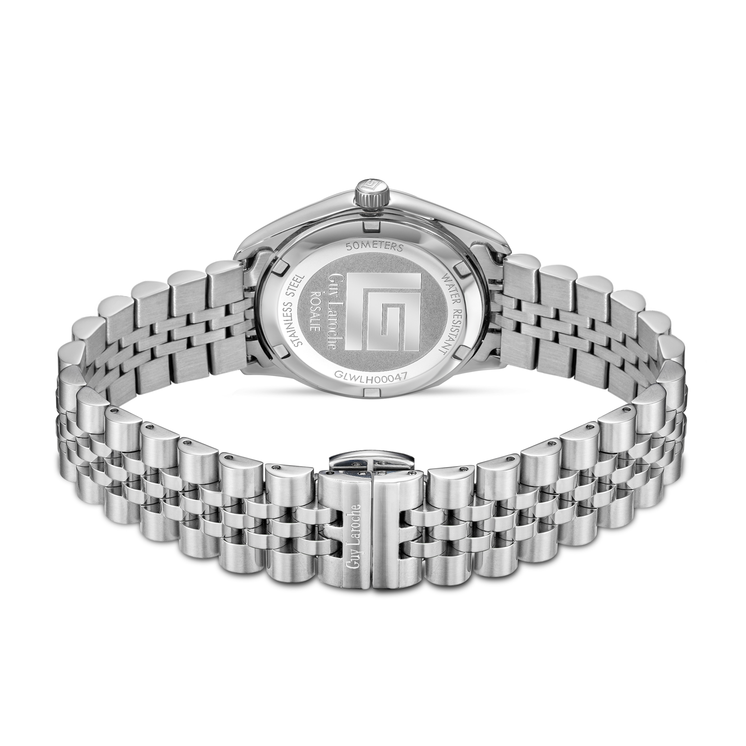 Guy Laroche ANT-G stainless steel watch white enamel dial fluted bezel men Paris Gallery Qatar