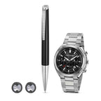Guy Laroche BAP stainless steel watch gift set black dial with pen and cufflinks men Paris Gallery Qatar