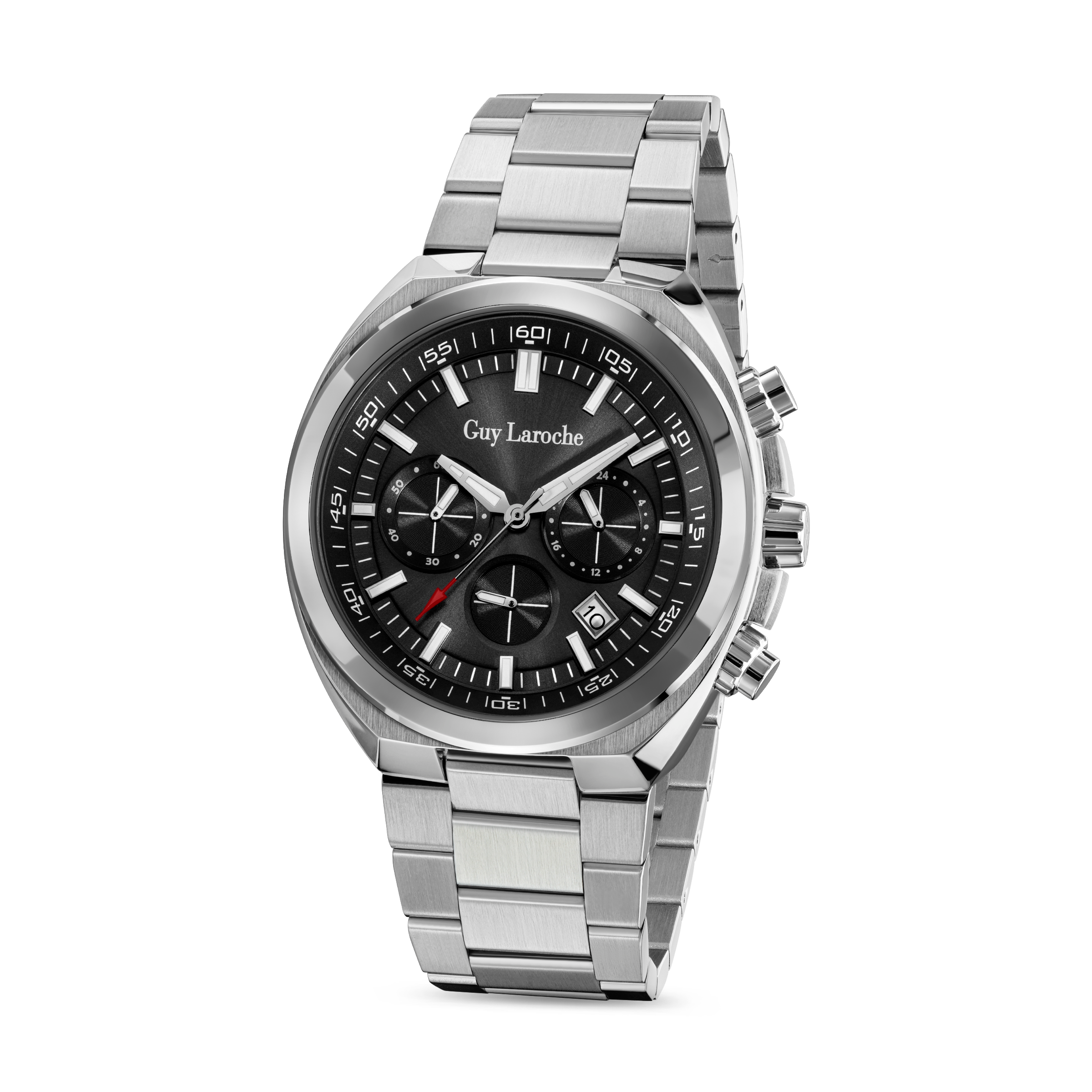 Guy Laroche BAP stainless steel watch gift set black dial with pen and cufflinks men Paris Gallery Qatar