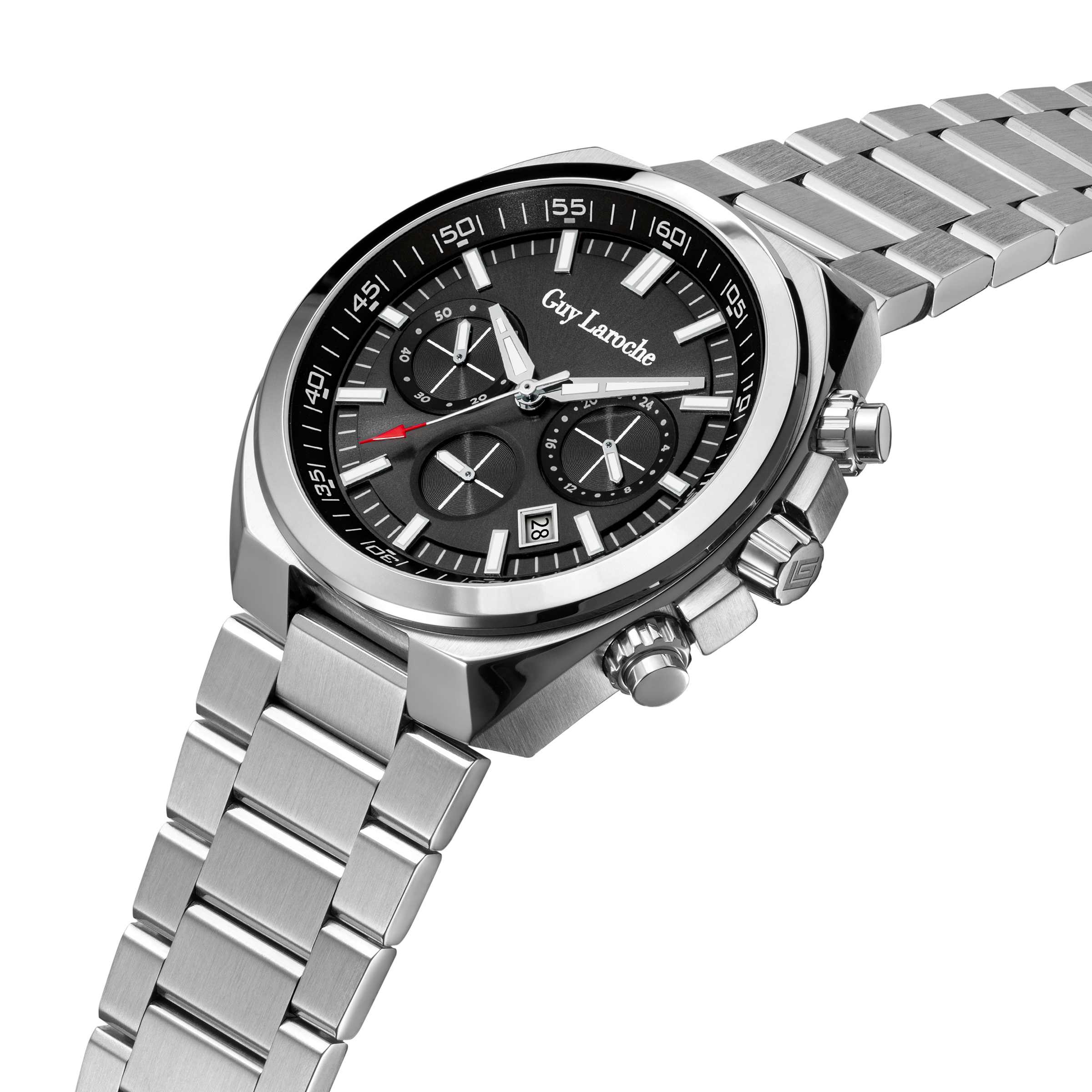 Guy Laroche BAP stainless steel watch gift set black dial with pen and cufflinks men Paris Gallery Qatar