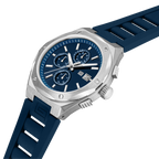 Guy Laroche men chronograph watch blue dial stainless steel case blue silicone strap sporty design Shop the Latest Online Paris Gallery Qatar
