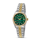 Guy Laroche women two tone watch green malachite dial crystal bezel stainless steel gold bracelet luxury design Shop the Latest Online Paris Gallery Qatar