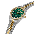 Guy Laroche women two tone watch green malachite dial crystal bezel stainless steel gold bracelet luxury design Shop the Latest Online Paris Gallery Qatar