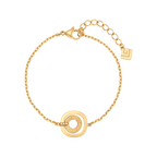 Guy Laroche Kim gold plated bracelet with logo charm and crystals luxury jewelry Paris Gallery Qatar Exclusive Online
