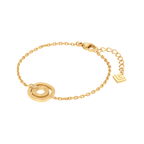 Guy Laroche Kim gold plated bracelet with logo charm and crystals luxury jewelry Paris Gallery Qatar Exclusive Online