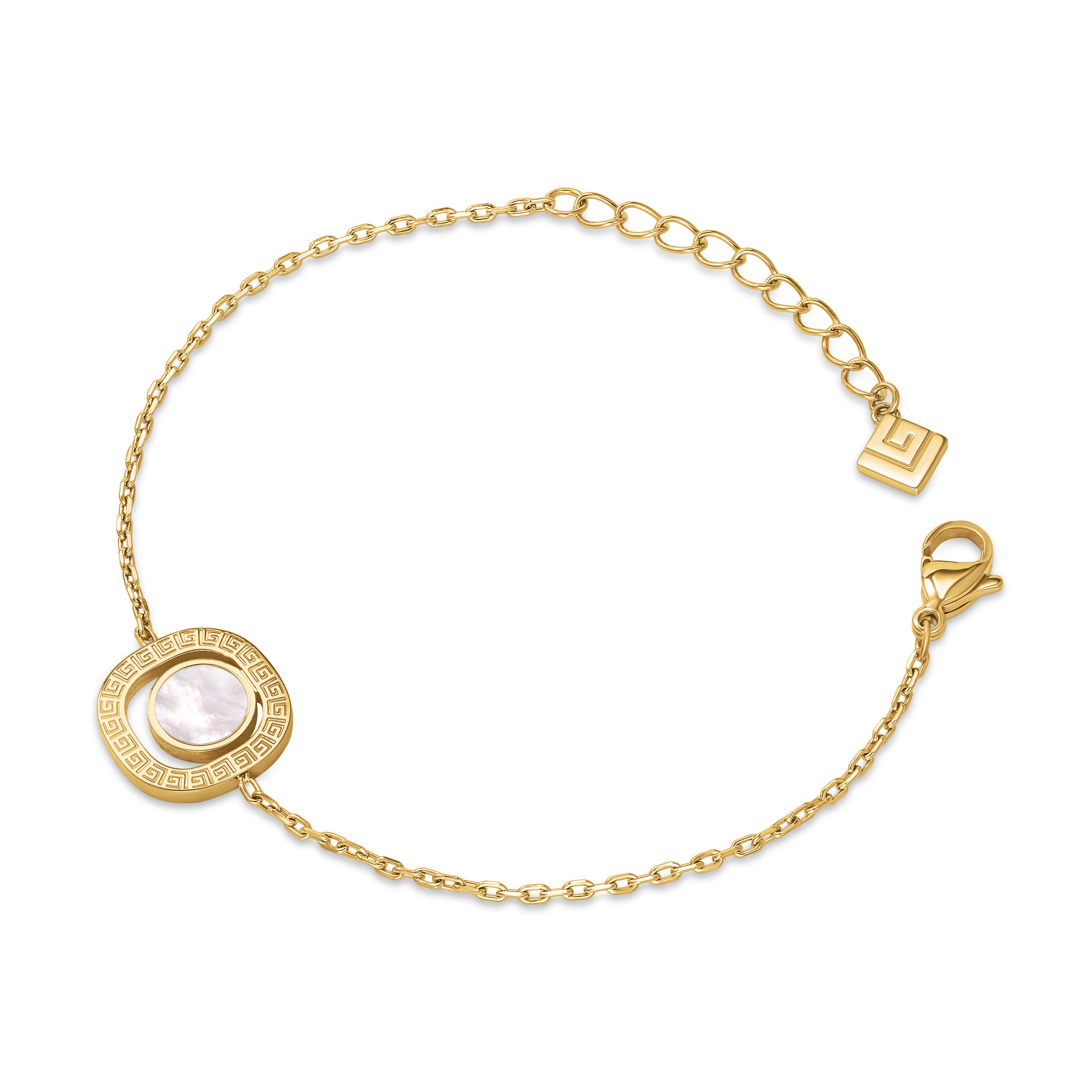 Guy Laroche Kim gold plated bracelet with mother of pearl charm luxury jewelry Paris Gallery Qatar Shop Now Online
