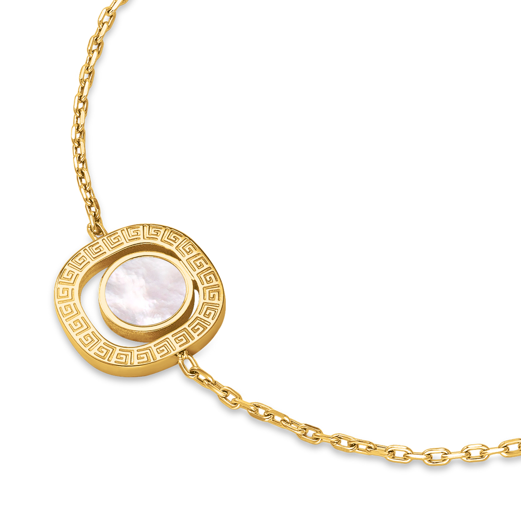 Guy Laroche Kim gold plated bracelet with mother of pearl charm luxury jewelry Paris Gallery Qatar Shop Now Online