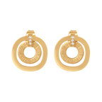 Guy Laroche Kim gold plated earrings with logo and crystals luxury jewelry Paris Gallery Qatar Available for Online Purchase
