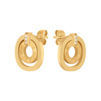 Guy Laroche Kim gold plated earrings with logo and crystals luxury jewelry Paris Gallery Qatar Available for Online Purchase