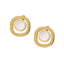 Guy Laroche Kim gold plated earrings with mother of pearl and logo design luxury jewelry Paris Gallery Qatar Shop the Latest Online