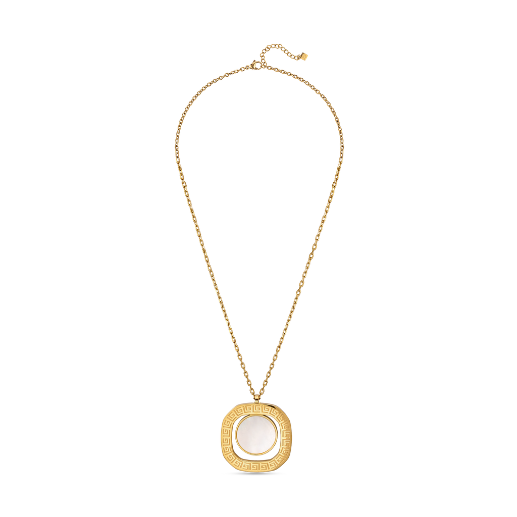 Guy Laroche Kim gold plated necklace with mother of pearl pendant luxury jewelry Paris Gallery Qatar Shop the Latest Online