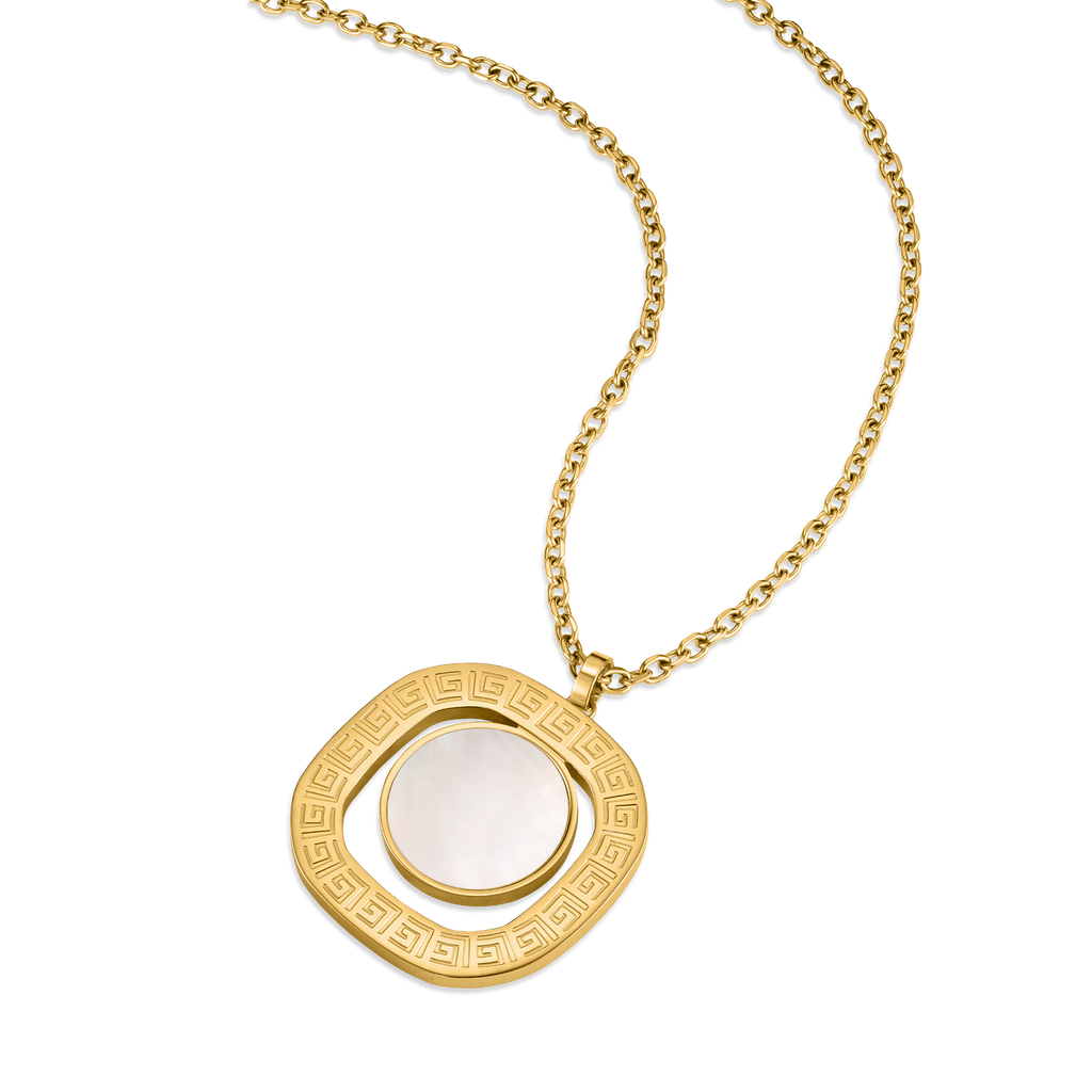 Guy Laroche Kim gold plated necklace with mother of pearl pendant luxury jewelry Paris Gallery Qatar Shop the Latest Online