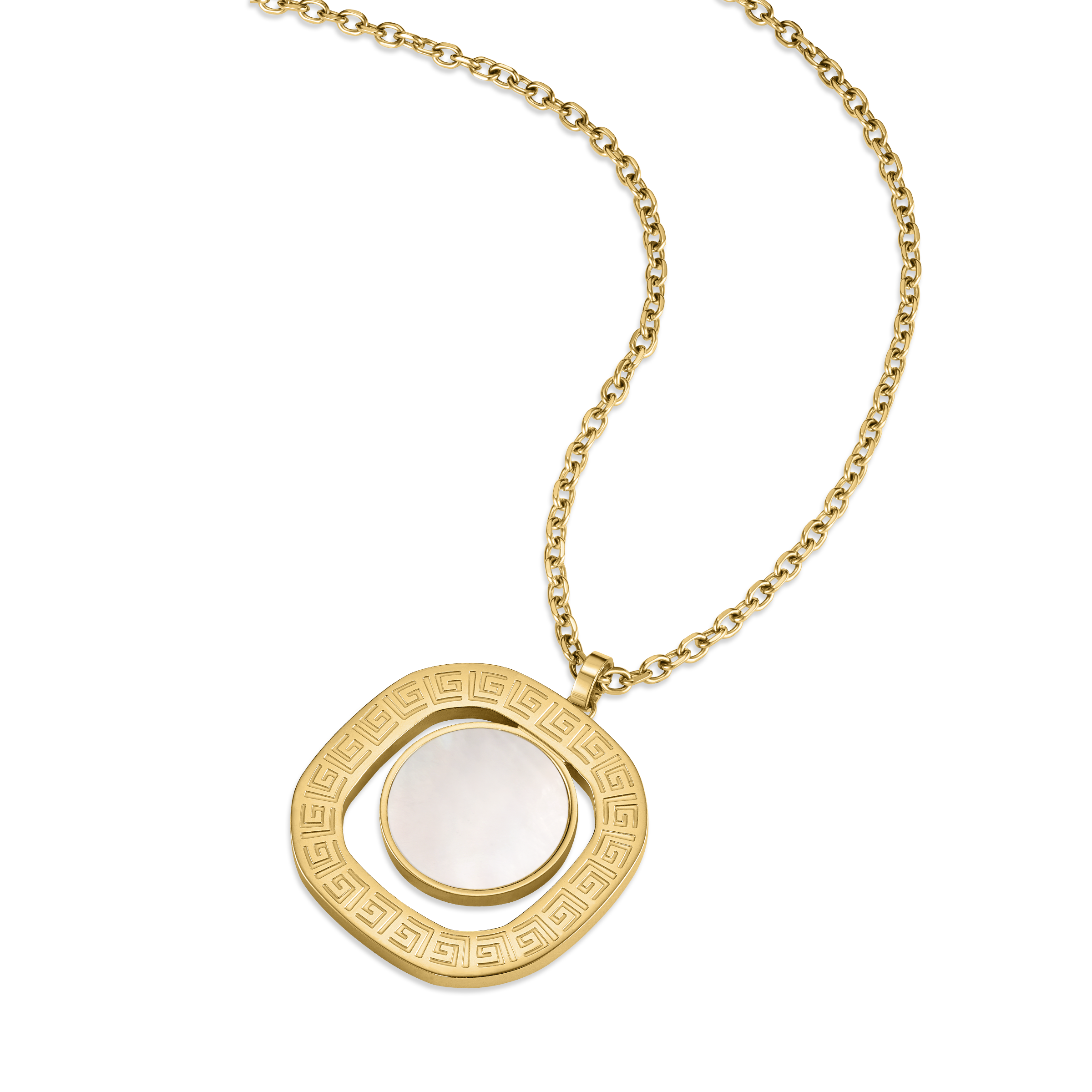 Guy Laroche Kim gold plated necklace with mother of pearl pendant luxury jewelry Paris Gallery Qatar Shop the Latest Online