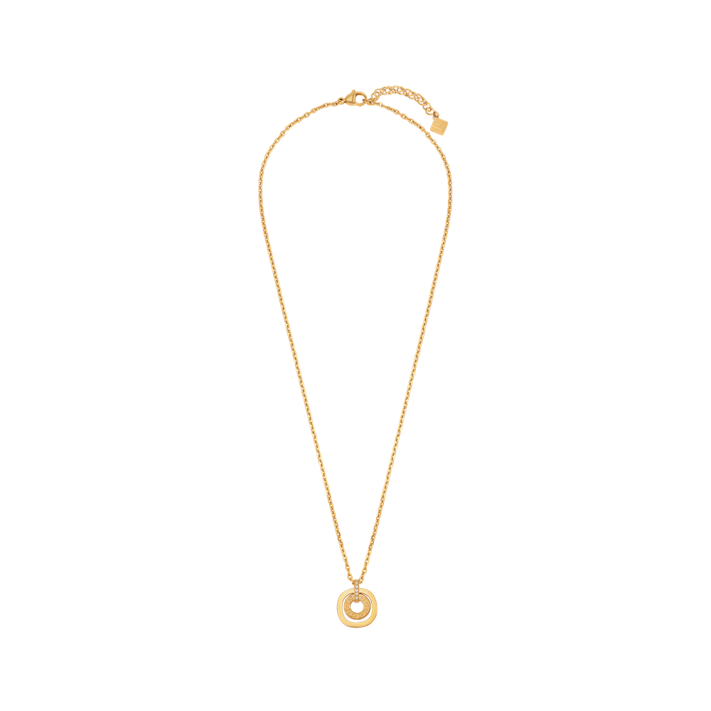 Guy Laroche Kim small gold plated necklace with logo and crystals luxury jewelry Paris Gallery Qatar Available for Online Purchase